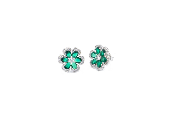 Orecchini a lobo fiore colour in argento 925