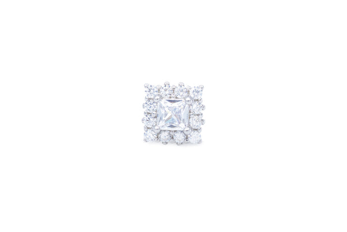 Orecchini a lobo quadrati cristal in argento 925