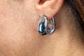 Orecchini cerchi simply simil conchiglia in argento 925