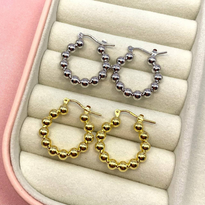 Orecchini cerchietti balls in argento 925 - Iride shop - accessori donna