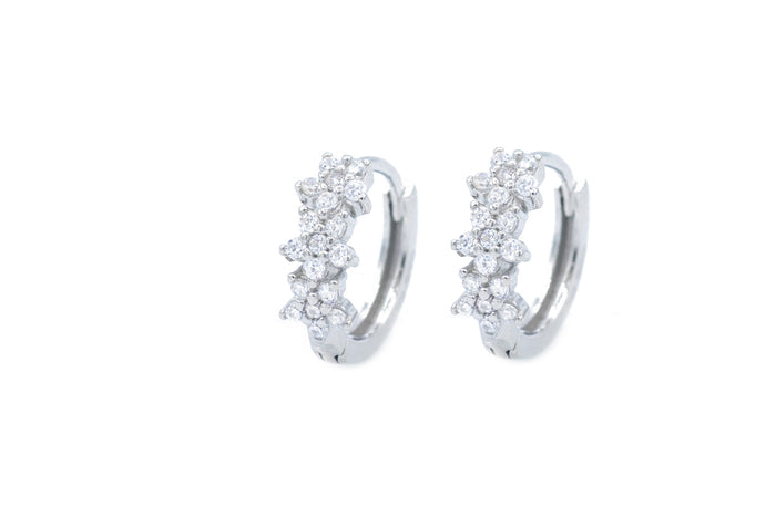 Orecchini cerchietti con foglioline in argento 925 - Iride Shop - Accessori da Donna