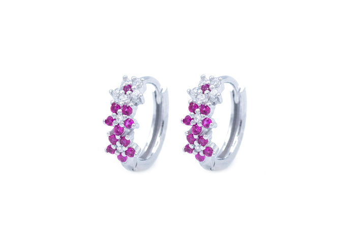 Orecchini cerchietti con foglioline in argento 925 - Iride Shop - Accessori da Donna
