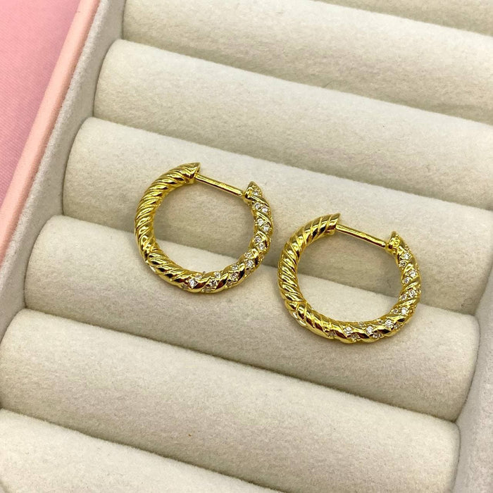 Orecchini cerchietti intrecciati bril in argento 925 - Iride Shop - Accessori da Donna