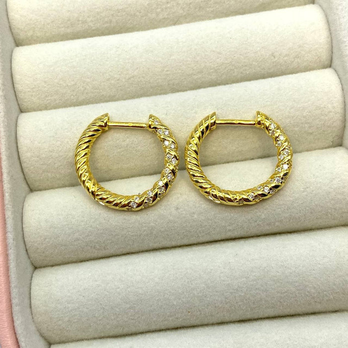 Orecchini cerchietti intrecciati bril in argento 925 - Iride Shop - Accessori da Donna