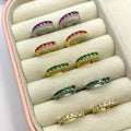 Orecchini cerchietti simply con pietrine colour in argento 925 - Iride Shop - Accessori da Donna