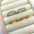 Orecchini cerchietti slim in argento 925 con strass - Iride shop - accessori donna
