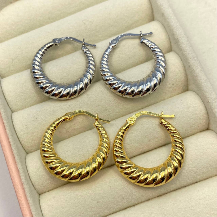 Orecchini conchiglia slim argento 925 - Iride Shop - Accessori da Donna
