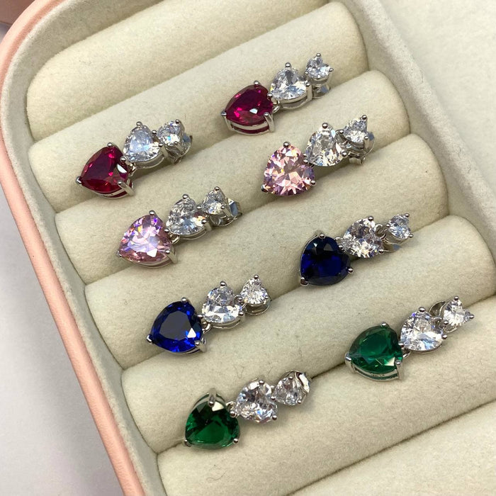 Orecchini diamond pendenti in argento 925 - Iride Shop - Accessori da Donna