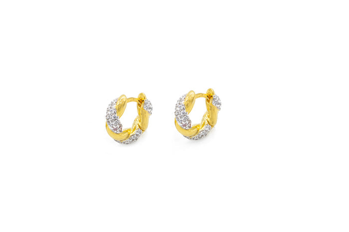 Orecchini intrecciati con strass in argento 925 - Iride Shop - Accessori da Donna