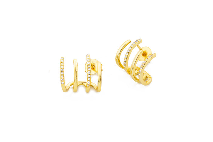 Orecchini multiwire con strass in argento 925