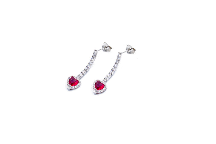 Orecchini pendenti con strass e cuore colour - Iride Shop - Accessori da Donna
