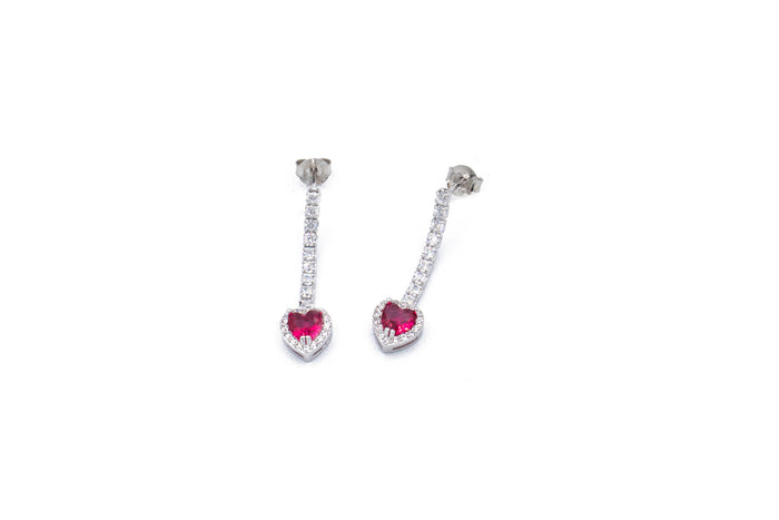Orecchini pendenti con strass e cuore colour - Iride Shop - Accessori da Donna