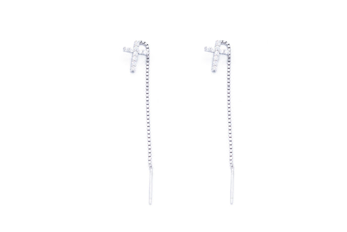 Orecchini pendenti loveli croce in argento 925
