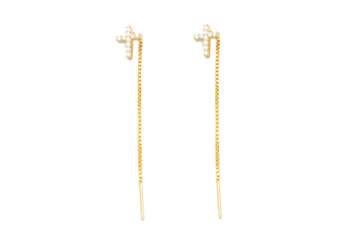 Orecchini pendenti loveli croce in argento 925