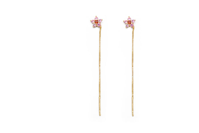Orecchini saliscendi con stella colour in argento 925