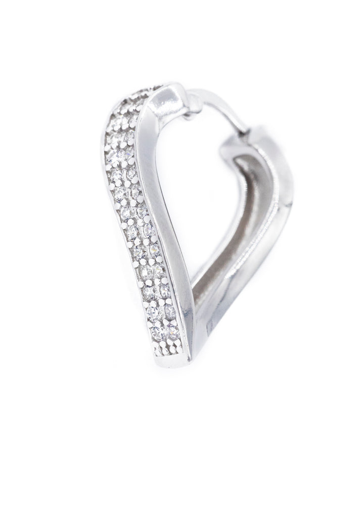 Orecchini v stylist simil cuore in argento 925
