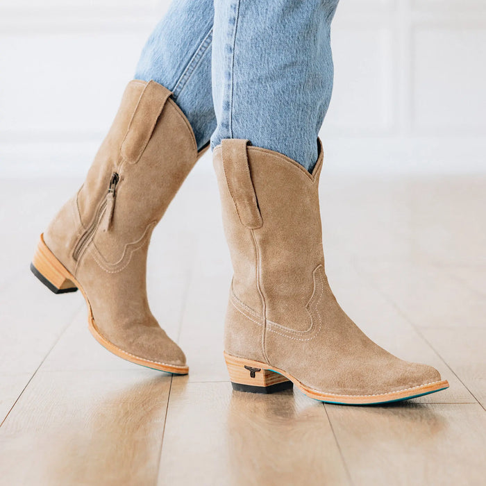Plain Jane Midi - Latte Suede **Final Sale** Ladies Boot Western Fashion by Lane