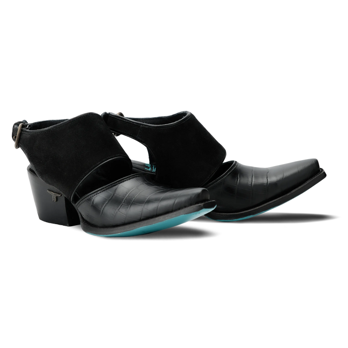 Plain Jane Slingback Mule - Soft Black Suede Mule Soft Black Suede Western Fashion by Lane