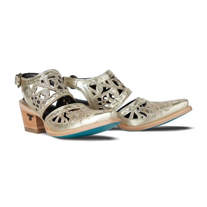 Robin Cut Out Slingback Mule - Champagne Metallic Mule Champagne Metallic Western Fashion by Lane