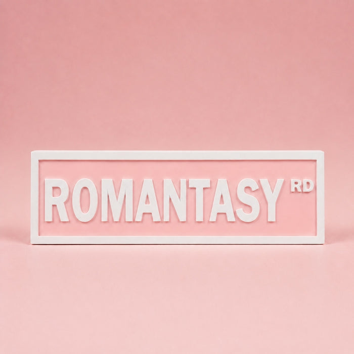Romantasy Rd Bookish Shelf Sign | Fantasy Romance Reader Decor