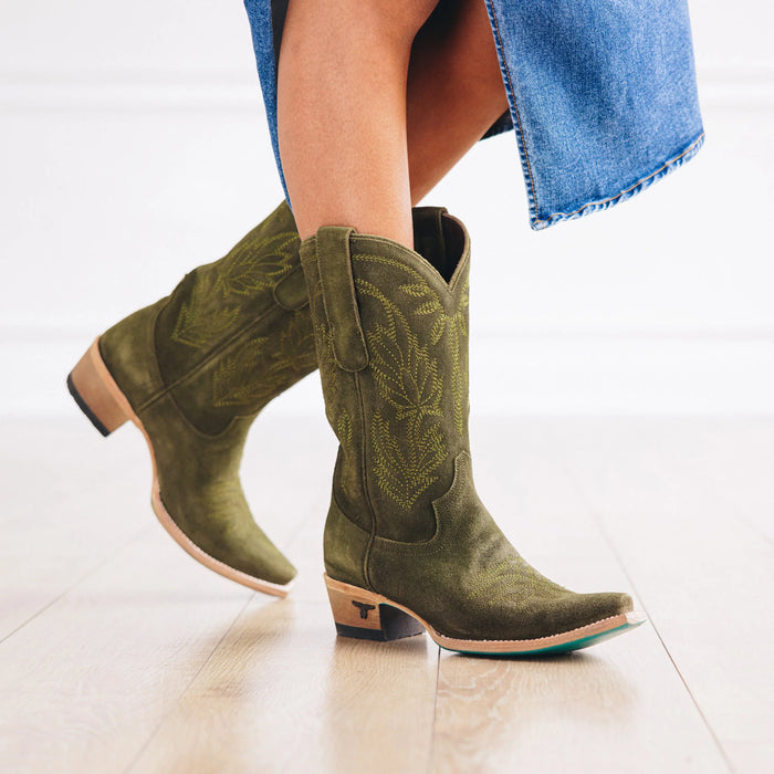Sandaga Midi - Olive Suede **Final Sale** Ladies Boot Western Fashion by Lane