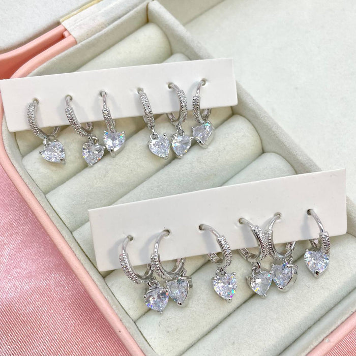 Set 6 orecchini cuore diamond - Iride Shop - Accessori da Donna