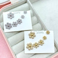 Set 6 orecchini flower bril