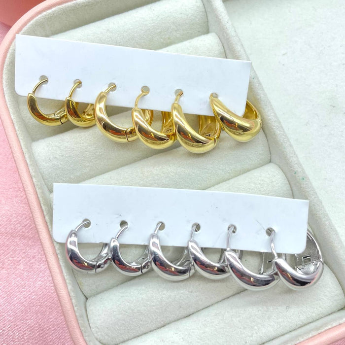 Set 6 orecchini oval steel - Iride Shop - Accessori da Donna