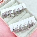 Set 6 orecchini silver diamond