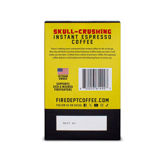 Skull Crushing Instant Espresso Coffee, Wholesale Coffee Fire Department Coffee