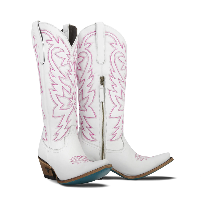 Smokeshow Boot - Matte White and Neon Pink **Final Sale** Ladies Boot Matte White Neon Pink Western Fashion by Lane