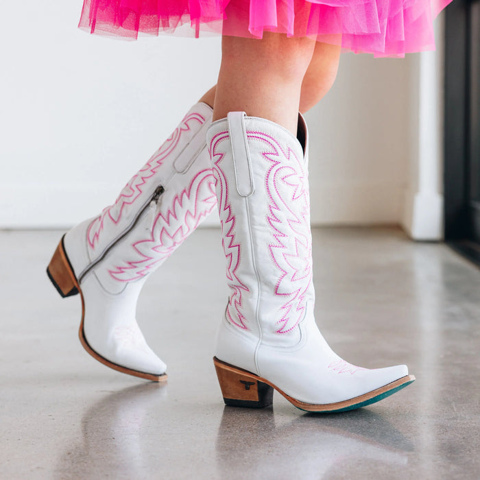 Smokeshow Boot - Matte White and Neon Pink **Final Sale** Ladies Boot Western Fashion by Lane
