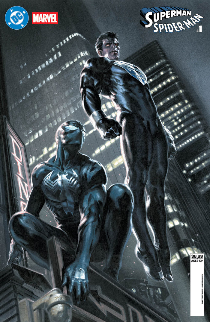 Comic book cover featuring Superman and Spider-Man with Marvel logo in the corner.