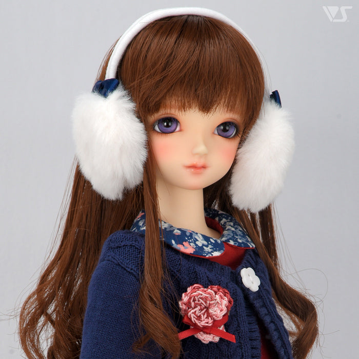 Synthetic Fur Ear Warmers (Navy Ribbon) / Mini