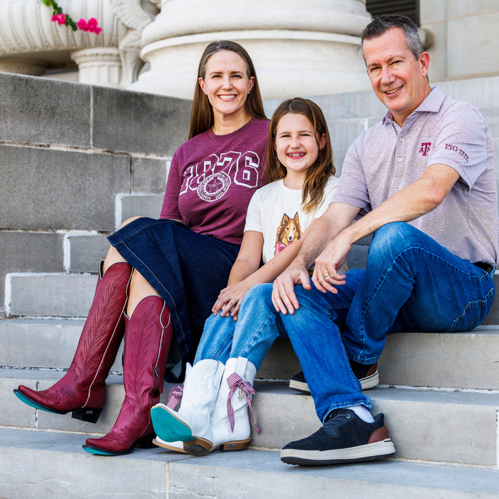 Texas A&M 150th Anniversary Lil' Lane Girls Boots - Matte White Lane Boots