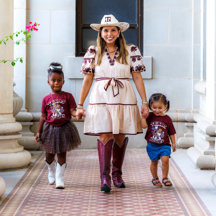 Texas A&M 150th Anniversary Lil' Lane Girls Boots - Matte White Lane Boots