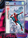 Comic book cover featuring Spider-Man with a CGC grading label on a colorful background